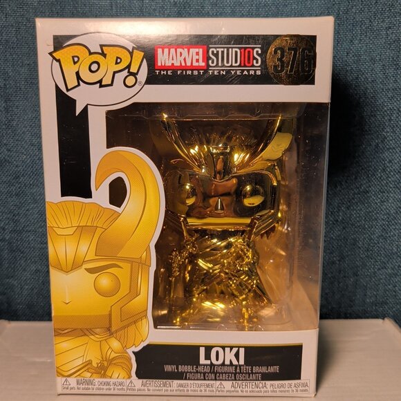 Other - Funko Pop Marvel Studios The First Ten Years Loki 376 Gold In Box with Protector